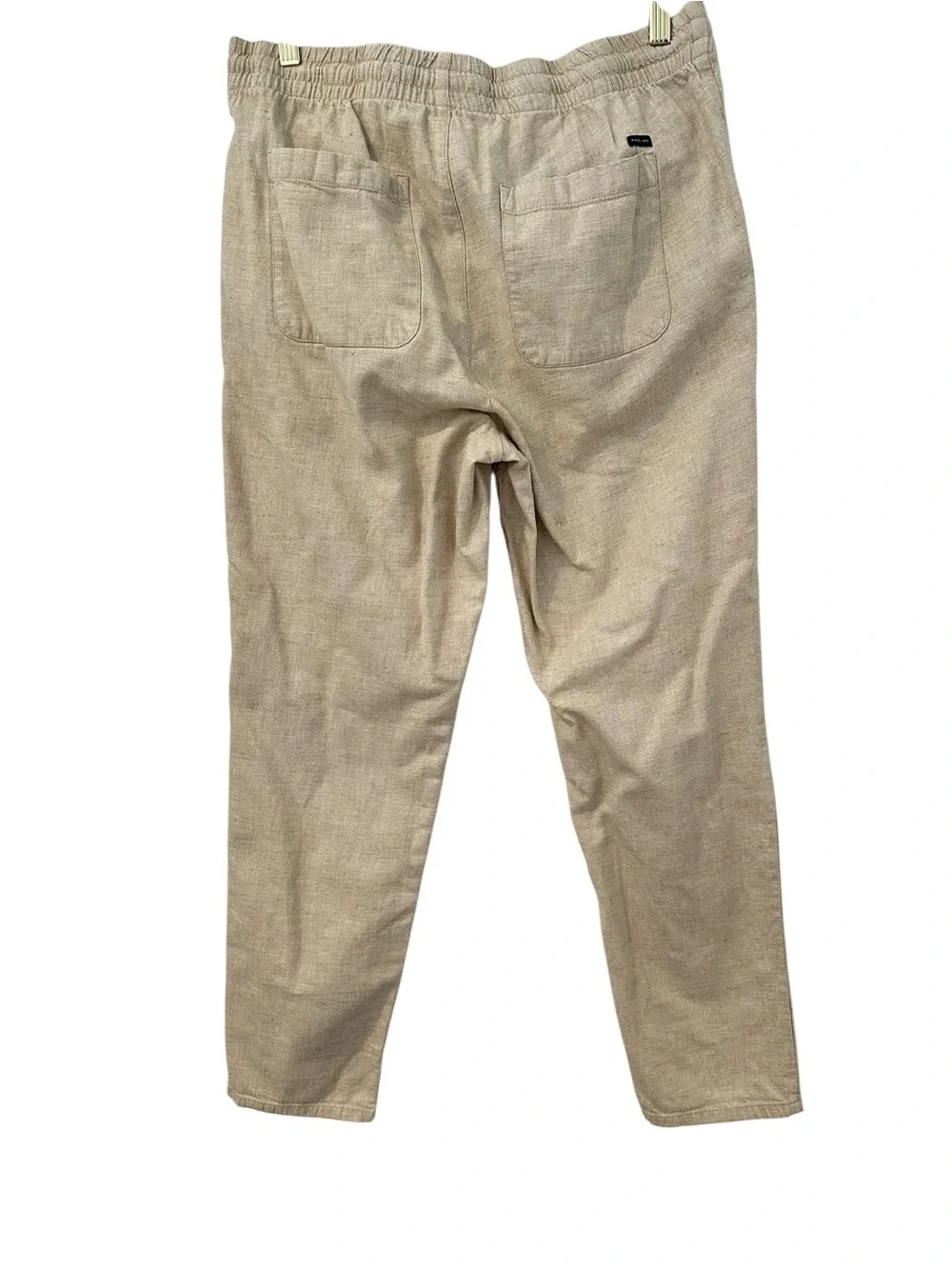 Men's Casual Drawstring Linen-Blend Pants in Beige
